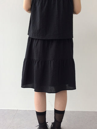 Striped tiered skirt