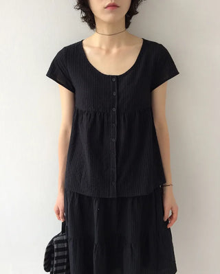 Striped Border Blouse