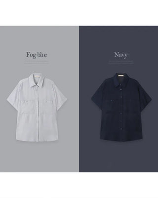 Silky 2-Pocket Blouse Shirt - 4 Colors