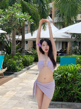 [6 colors] Shirred Wrap Bikini Set