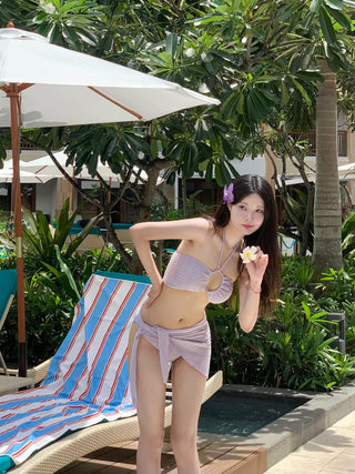 [6 colors] Shirred Wrap Bikini Set
