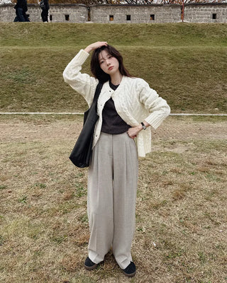 Cable knit cardigan