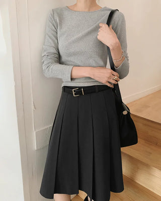 Pleated midi skirt