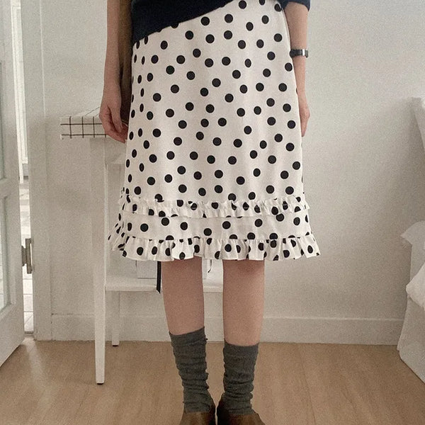 Polka dot midi skirt