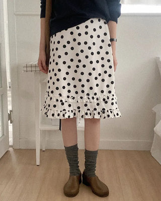 Polka dot midi skirt