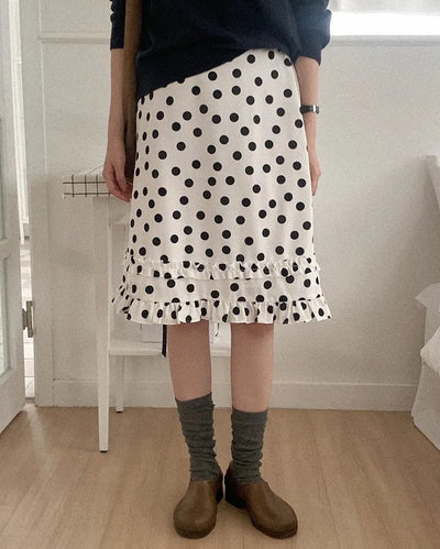 Polka dot midi skirt
