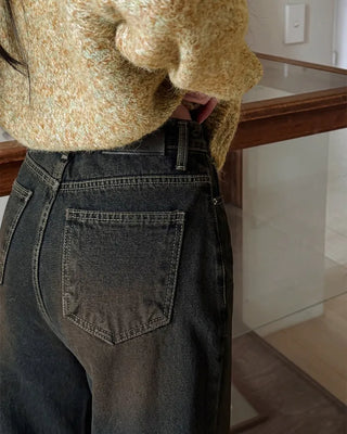 Dark wash denim pants