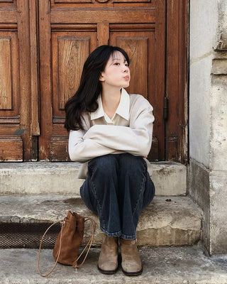 Shirt-layered knit