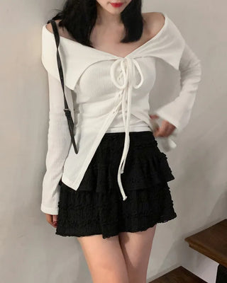 [3 colors] Frill Tiered Skirt