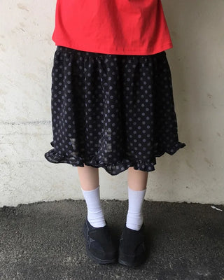 Frilled polka dot skirt