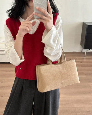 Suede Square Tote Bag