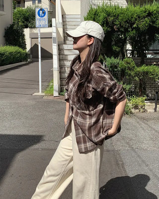 Tone-on-tone check shirt