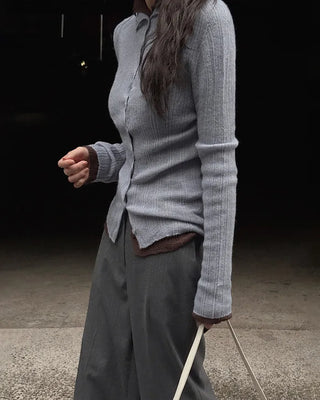 See-through knit cardigan