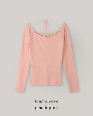 2-Way Tie Halter Neck Slim Knit