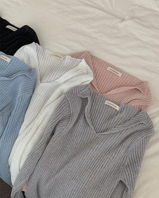 Slim slit ribbed knit - 5 colors