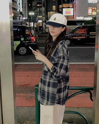 Tone-on-tone check shirt