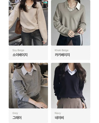 Shirt-layered knit