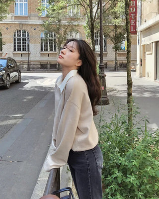 Shirt-layered knit