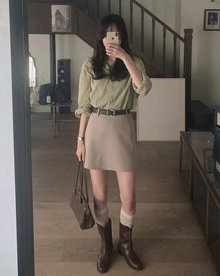 Natural Fit Striped Border Shirt