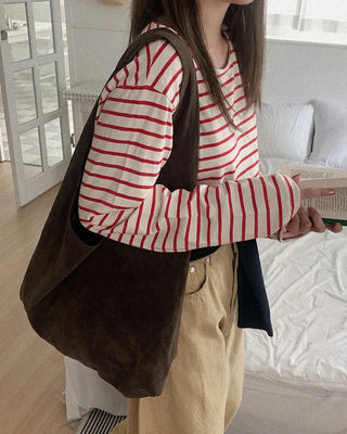 Suede shoulder bag