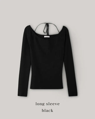 2-Way Tie Halter Neck Slim Knit