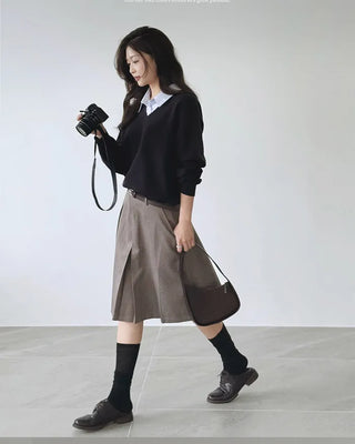 Shirt-layered knit