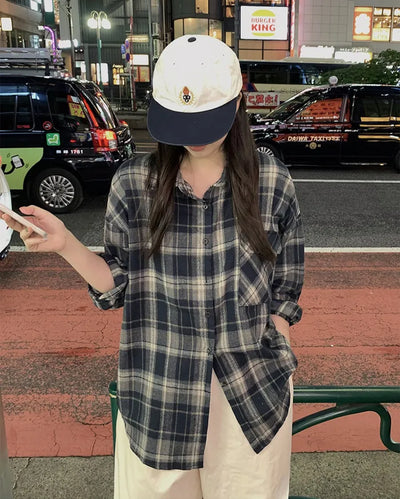 Tone-on-tone check shirt