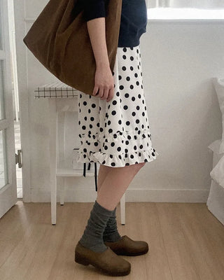 Polka dot midi skirt