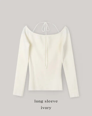 2-Way Tie Halter Neck Slim Knit