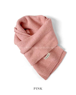 (11 colors) Soft wool knit long scarf