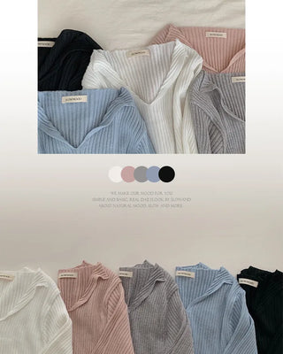 Slim slit ribbed knit - 5 colors