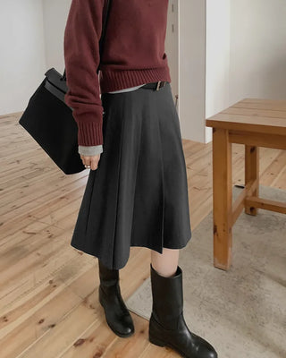 Pleated midi skirt
