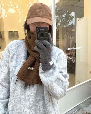 (11 colors) Soft wool knit long scarf