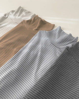 Striped turtleneck T-shirt