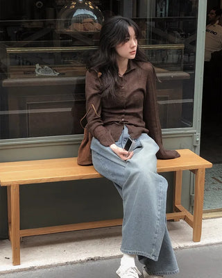 See-through knit cardigan
