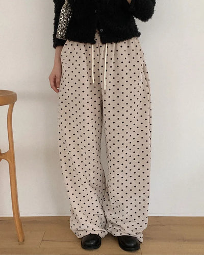 (4 colors) Dot Velvet Pants