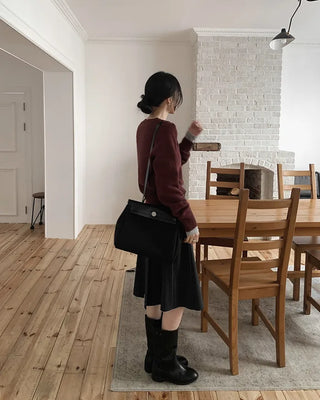 Pleated midi skirt