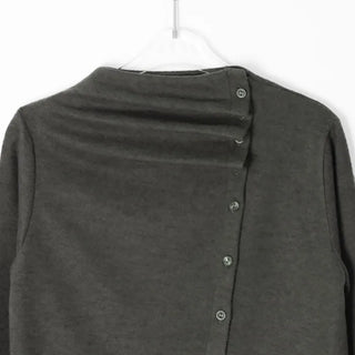 (3 colors) Turtleneck Asymmetrical Cardigan