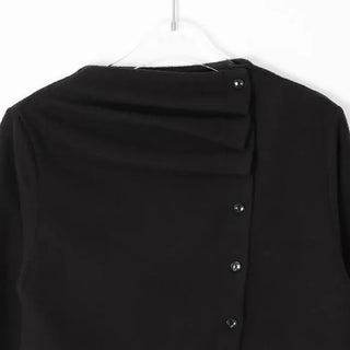 (3 colors) Turtleneck Asymmetrical Cardigan