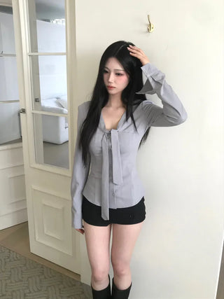 (3 colors) Buttoned wrap mini skirt