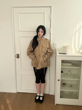 (3 colors) High-neck field jacket