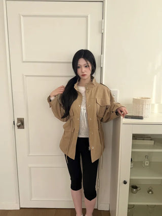 (3 colors) High-neck field jacket