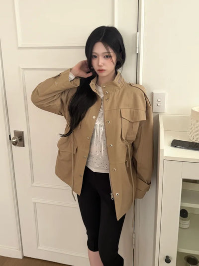 (3 colors) High-neck field jacket