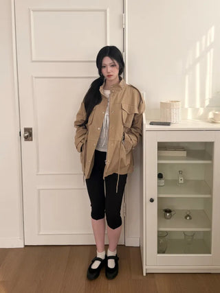 (3 colors) High-neck field jacket