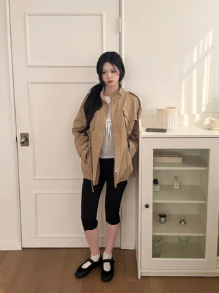 (3 colors) High-neck field jacket