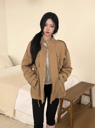 (3 colors) High-neck field jacket