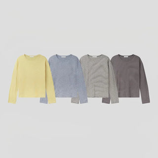 (4 colors) Cropped striped T-shirt
