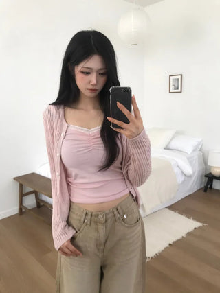 (2 colors) Back Button Wide Jeans