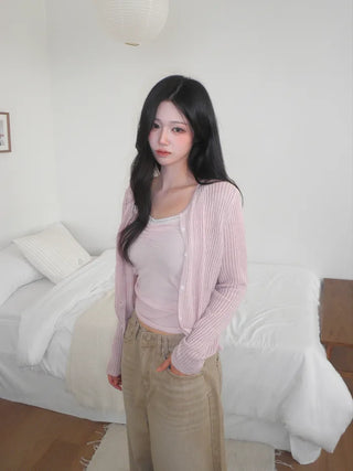 (5 colors) Lace Shirred Sleeveless