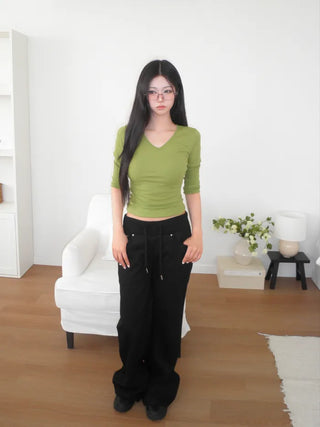 (10 colors) V-neck T-shirt